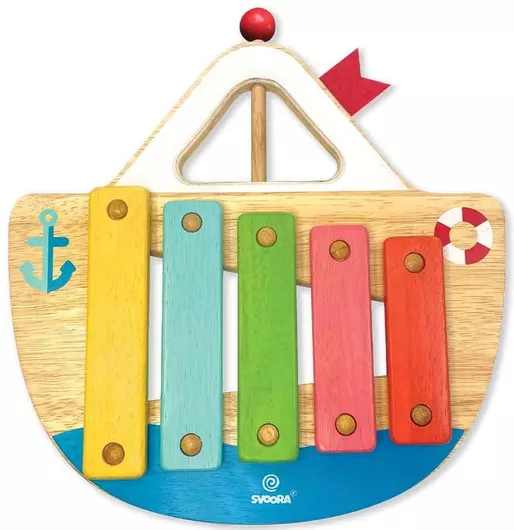 Μουσικό Παιχνίδι Ξυλόφωνο Svoora με 5 Νότες 25x25cm Πολύχρωμο