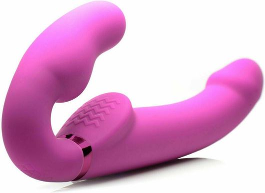 Strapless Strap U Inflatable Strap-on With Remote Control 24cm Μοβ