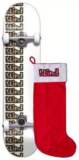 Complete Skateboard Blind Repeat Rail Yth Fp W/Stocking 7.375" Λευκό