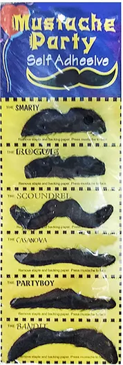 Αποκριάτικο Αξεσουάρ Carnavalista Μουστάκια Μικρά Σετ 6τμχ