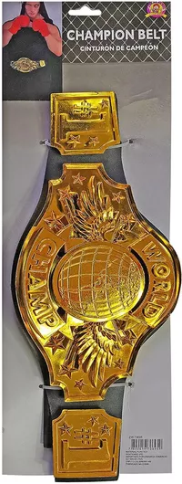 Αποκριάτικο Αξεσουάρ Carnavalista Ζώνη Ενηλίκων World Champion 41x15cm Χρυσό