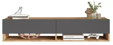 Έπιπλο Τηλεόρασης ArteLibre Solva από Μοριοσανίδα & Πεύκο 140x31.6x29.6cm Ανθρακί