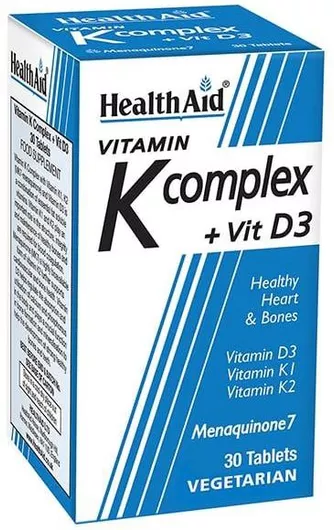 Health Aid Vitamin K Complex + Vit D3 Βιταμίνη 750mg 30 Ταμπλέτες