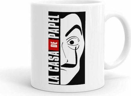 Κούπα La casa de papel vertical Κεραμική 330ml Λευκό