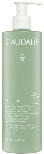 Gel Καθαρισμού Προσώπου Caudalie Vinopure για Ακνεϊκές Επιδερμίδες 385ml