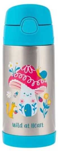 Παιδικό Παγούρι Stephen Joseph Ανοξείδωτο Θερμός Mushroom με Καλαμάκι 350ml Μπλε 