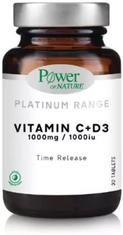 Power Of Nature Platinum Range Vitamin C+D3 1000mg/1000iu 30 Ταμπλέτες