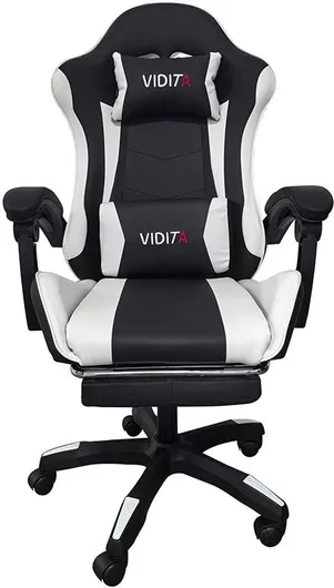 Zita Plus A6060 Καρέκλα Gaming Δερματίνης με Υποπόδιο Μαύρο