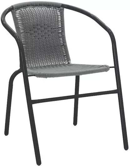 Καρέκλα Εξωτερικού Χώρου Pakoworld Πολυθρόνα Μέταλλο 54x56x73cm Μαύρο
