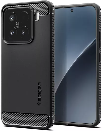 Spigen Rugged Armor Back Cover Σιλικόνης 2mm Μαύρο Xiaomi 15