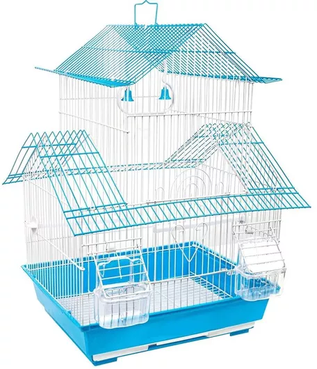 Κλουβί Πτηνών Καμινάδα Kourk Μεταλλικό 34x27x50cm Μπλε