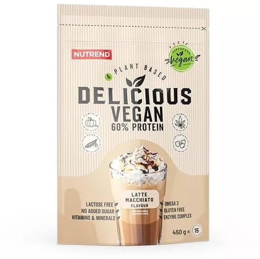Nutrend Delicious Vegan Protein Χωρίς Γλουτένη & Λακτόζη με Γεύση Latte Macchiato 450gr