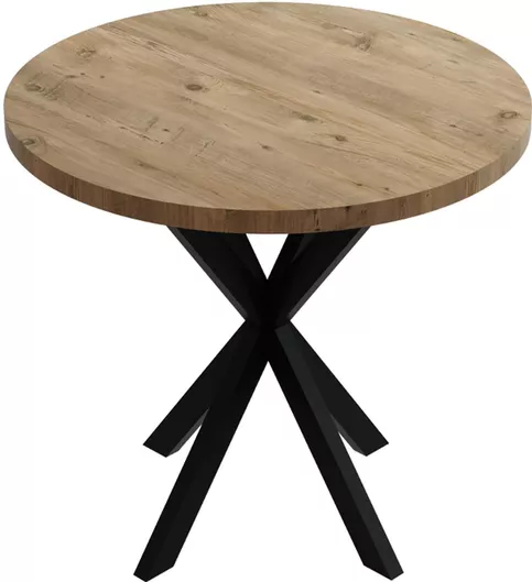 Τραπέζι Τραπεζαρίας Pakoworld Kalipso Φυσικό 70x75cm Μαύρο