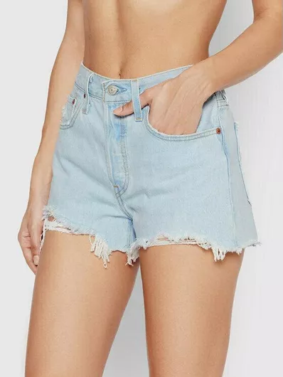Levi's 501 Γυναικείο Τζιν Ψηλόμεσο Σορτς Γαλάζιο