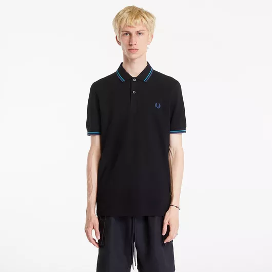 Fred Perry Twin Tipped Polo Μπλούζα Κοντομάνικη Black/ Cybl/ Midnight Blue