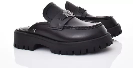 Windsor Smith Mules με Χοντρό Ψηλό Τακούνι Μαύρο