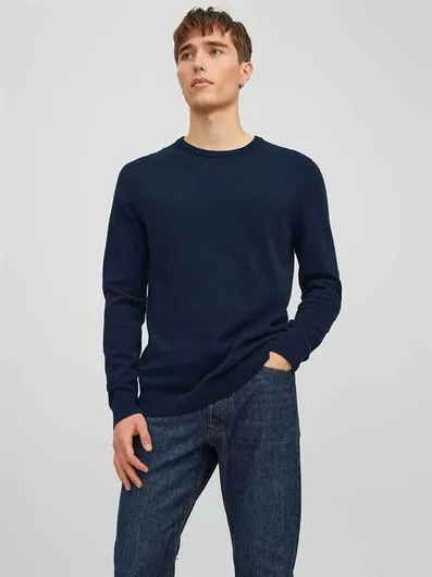 Jack & Jones Πουλόβερ Μακρυμάνικο Dark Blue