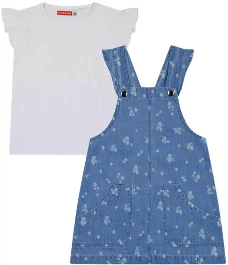 Energiers Παιδικό Καλοκαιρινό Σετ 2τμχ με Φούστα Blue Denim