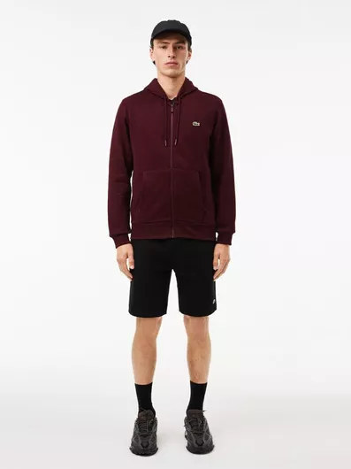 Lacoste Φούτερ Fleece με Κουκούλα Μπορντώ