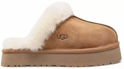 Ugg Australia Disquette Χειμερινές Γυναικείες Παντόφλες με Γούνα Καφέ