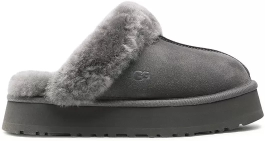 Ugg Australia Disquette Χειμερινές Γυναικείες Παντόφλες με Γούνα Γκρι