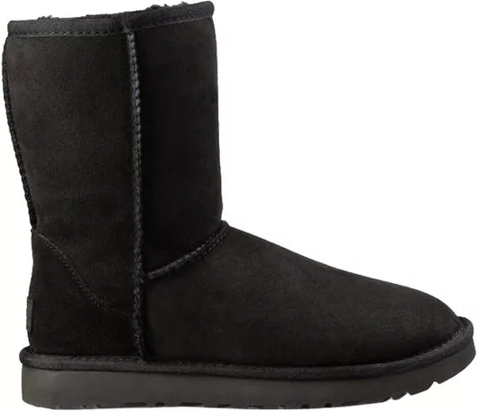 Ugg Australia Classic Short II Suede Γυναικείες Μπότες με Γούνα Μαύρο