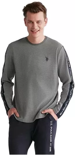 U.S. Polo Assn. Χειμερινή Ανδρική Πιτζάμα Γκρι