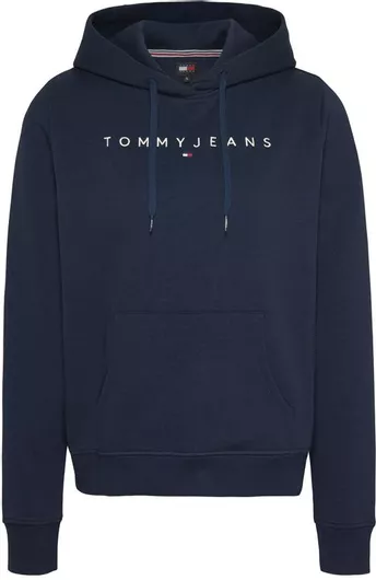 Tommy Hilfiger Μακρύ Γυναικείο Φούτερ με Κουκούλα Dark Night Navy