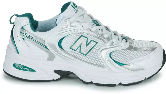 New Balance 530 White / Silver Metallic / Vintage Teal