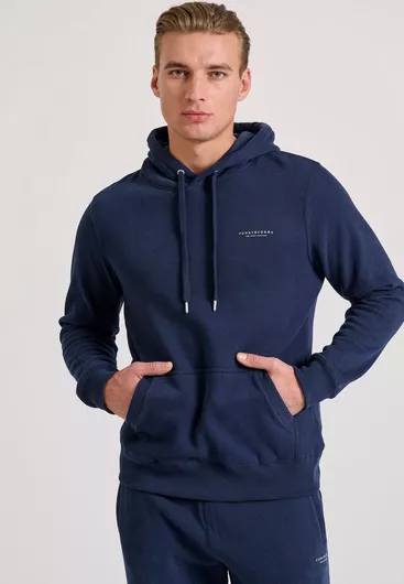 Funky Buddha Φούτερ με Κουκούλα Navy Μπλε