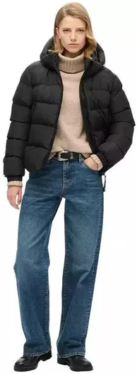 Superdry Γυναικείο Αθλητικό Μπουφάν Black