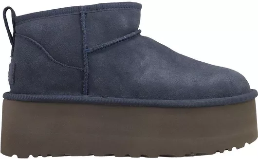 Ugg Australia Classic Ultra Mini Platform Suede Γυναικεία Μποτάκια Μπλε