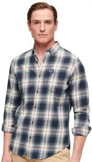 Superdry Μακρυμάνικo Φανελένιο Πουκάμισο σε Κανονική Γραμμή Καρό Πολύχρωμο