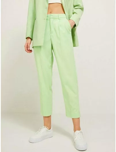 Jack & Jones Γυναικείο Ψηλόμεσο Υφασμάτινο Capri Παντελόνι σε Κανονική Εφαρμογή Pastel Green