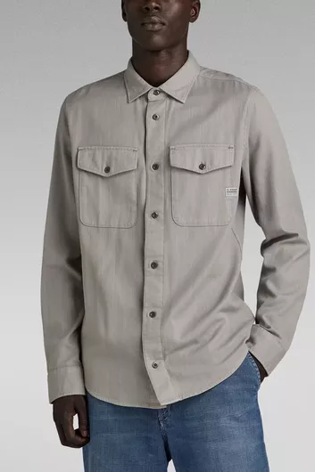 G-Star Raw Marine Μακρυμάνικo Πουκάμισο σε Στενή Γραμμή Γκρι