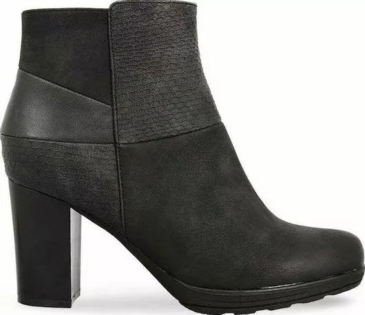 Parex Γυναικεία Μποτάκια Αστραγάλου με Ψηλό Τακούνι Μαύρο