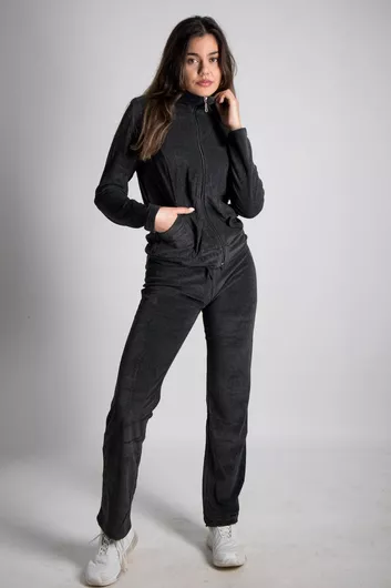 Bodymove Σετ Φόρμας Βελουτέ Γκρι