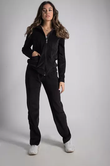 Bodymove Γυναικείο Σετ Φόρμας Μαύρο Βελουτέ