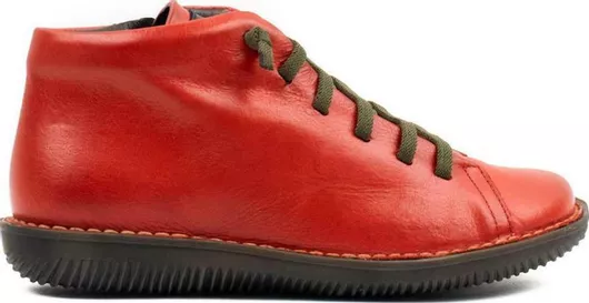 Chacal Δερμάτινα Γυναικεία Μποτάκια Κόκκινο