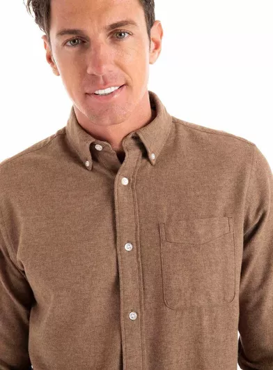 Jack & Jones Μακρυμάνικo Φανελένιο Πουκάμισο Rust