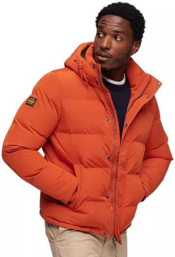Superdry Everest Short Χειμωνιάτικο Μπουφάν Puffer Πορτοκαλί