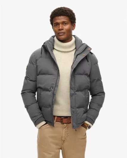 Superdry D5 Ovin Everest Short Μπουφάν Puffer Charcoal