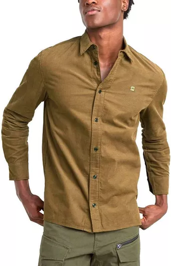 G-Star Raw Clean Μακρυμάνικo Βαμβακερό Πουκάμισο σε Κανονική Γραμμή Καφέ