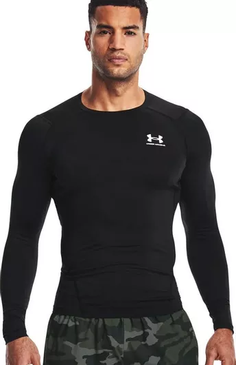 Under Armour HeatGear Ανδρική Ισοθερμική Μακρυμάνικη Μπλούζα Compression Μαύρο