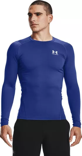 Under Armour HeatGear Armour Ανδρική Ισοθερμική Μακρυμάνικη Μπλούζα Compression Μπλε