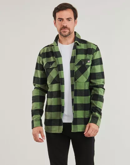 Dickies Sacramento Shirt Μακρυμάνικo Βαμβακερό Πουκάμισο σε Κανονική Γραμμή Καρό Pine Green