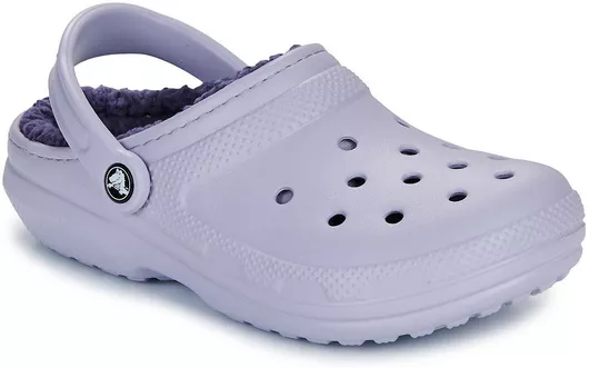 Crocs Classic Fuzz Lined Γυναικεία Σαμπό με Γούνα Μοβ