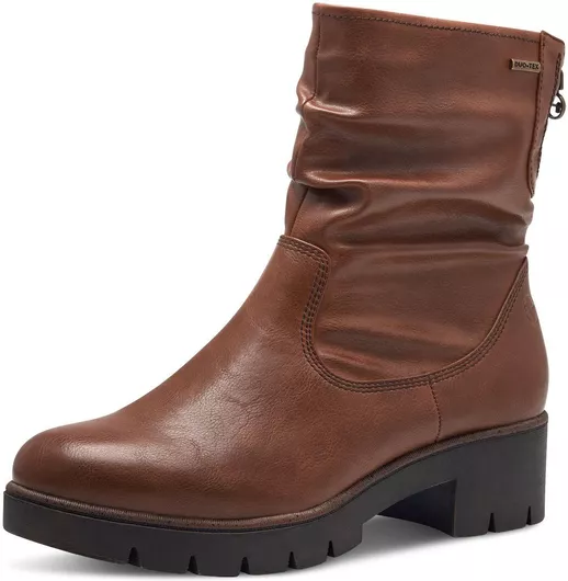 Tamaris Muscat Γυναικεία Μποτάκια με Μεσαίο Τακούνι Καφέ