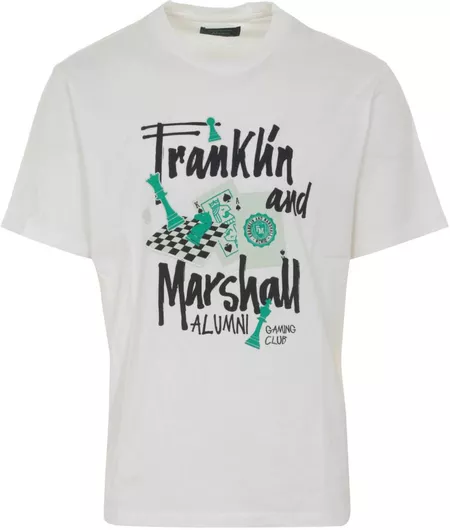 Ανδρικό T-shirts Franklin & Marshall JM3244 Casual Κοντομάνικο Λευκό