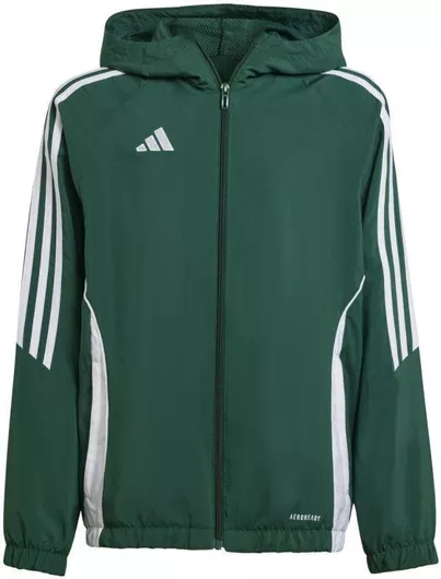 adidas Παιδικό Αθλητικό Μπουφάν Αντιανεμικό με Επένδυση & Κουκούλα Πράσινο Tiro